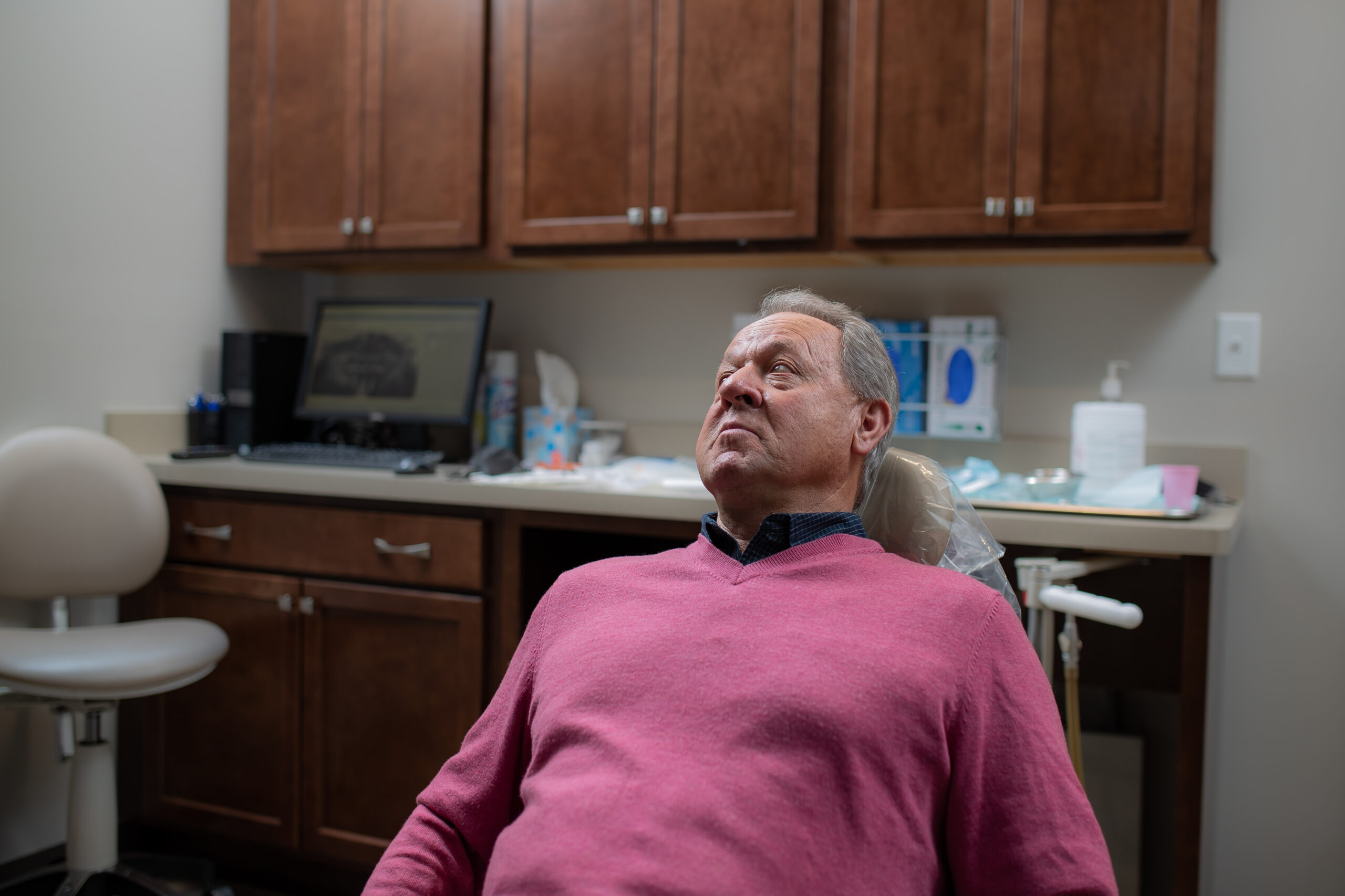 man sitting in the dental chair