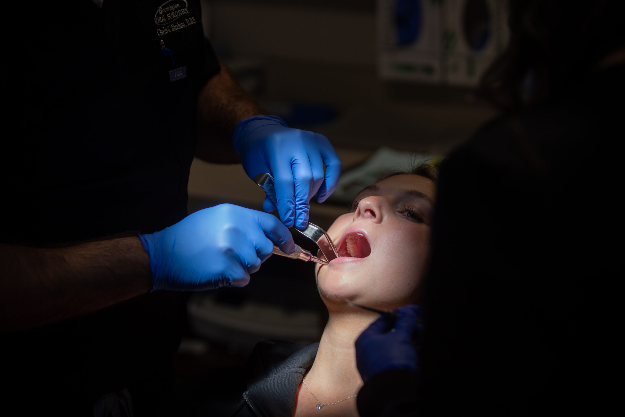 woman having her teeth worked on