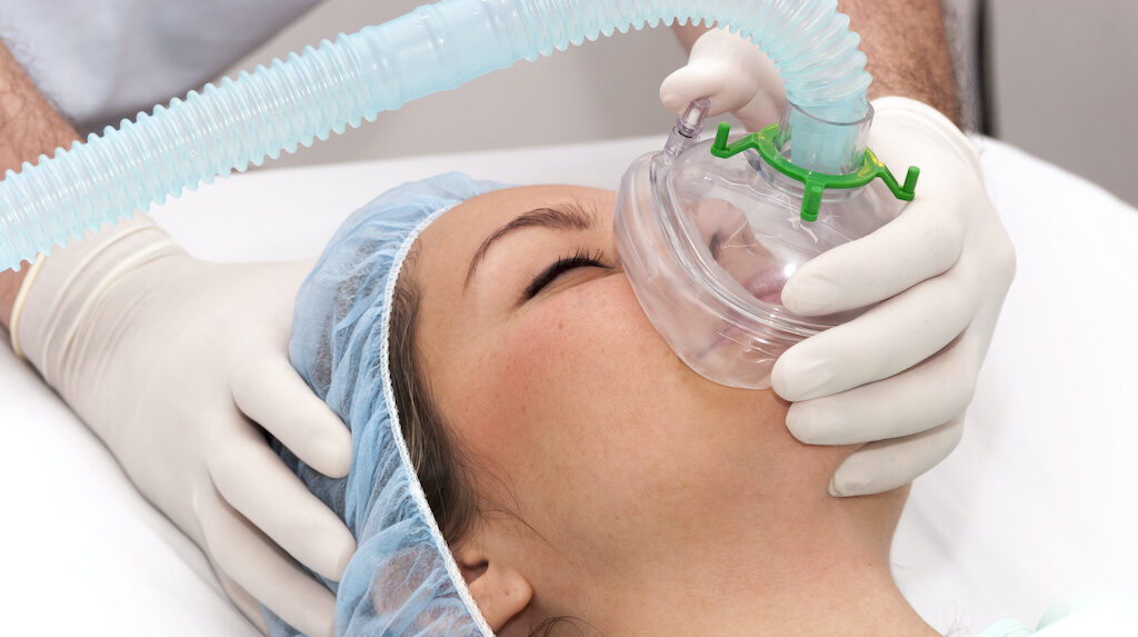 woman receiving general anesthesia