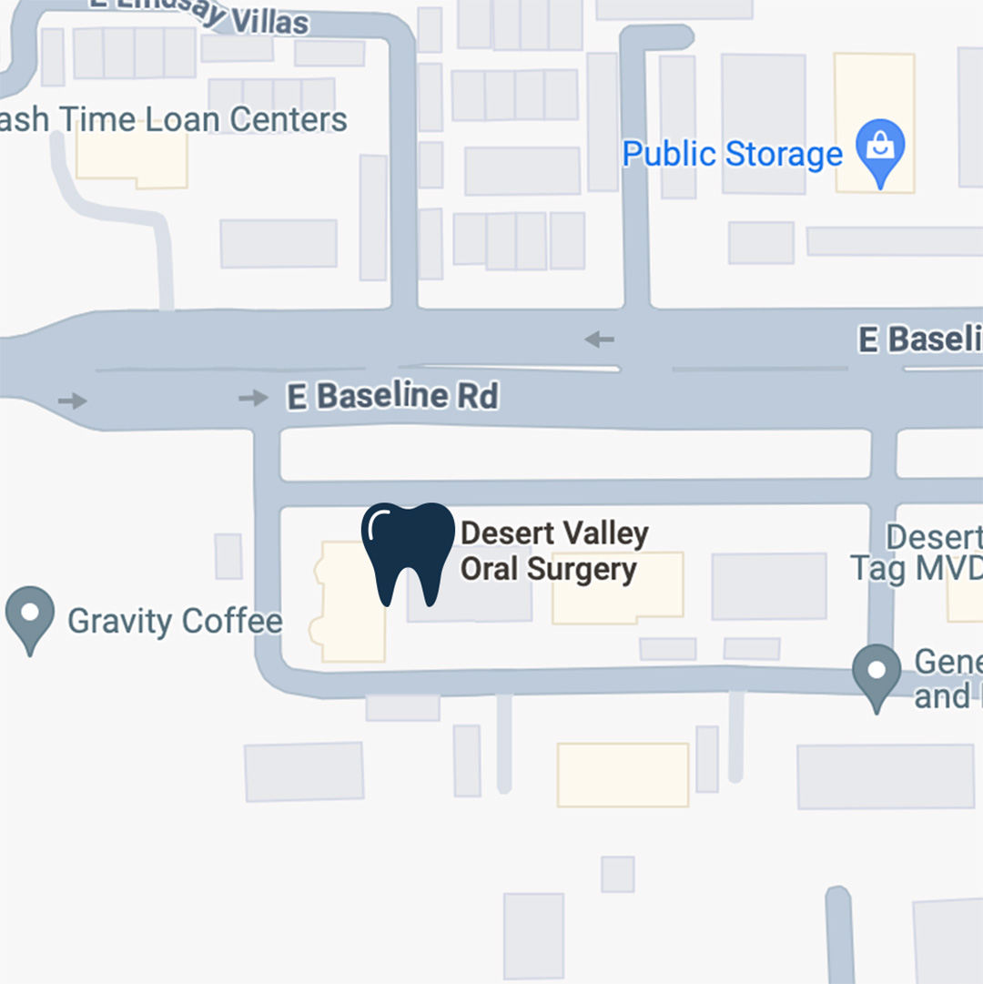 Map showing Desert Valley Oral Surgery Gilbert location